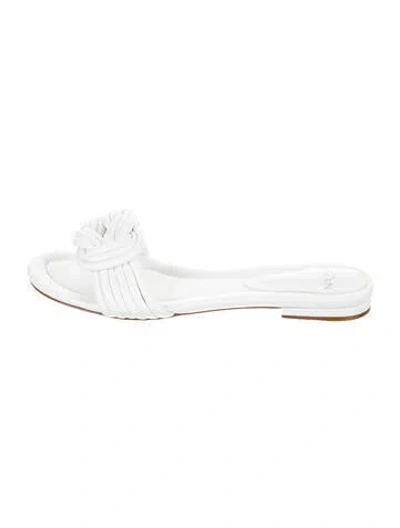 Pre-owned Alexandre Birman Leather Slides In White