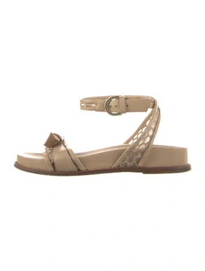 Pre-owned Alexandre Birman Leather Slingback Flats In Neutral