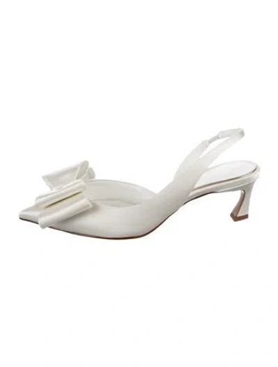 Pre-owned Alexandre Birman Leather Slingback Pumps In White