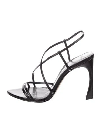 Pre-owned Alexandre Birman Leather Slingback Sandals In Black