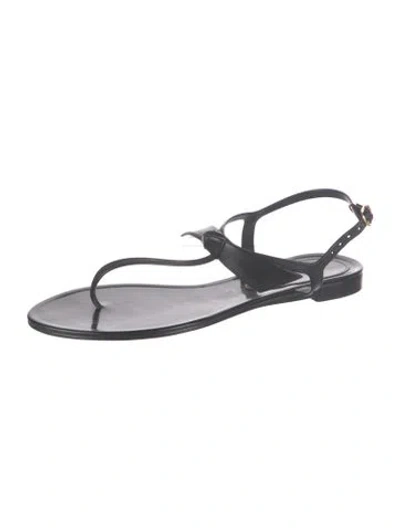 Pre-owned Alexandre Birman Leather Slingback Sandals In Black