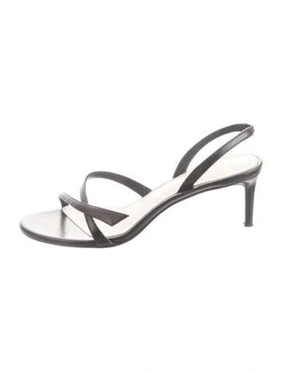 Pre-owned Alexandre Birman Leather Slingback Sandals In Black