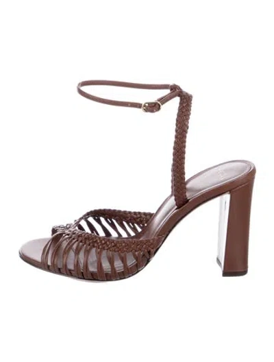 Pre-owned Alexandre Birman Leather Slingback Sandals In Brown