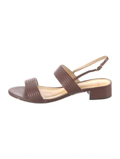 Pre-owned Alexandre Birman Leather Slingback Sandals In Brown