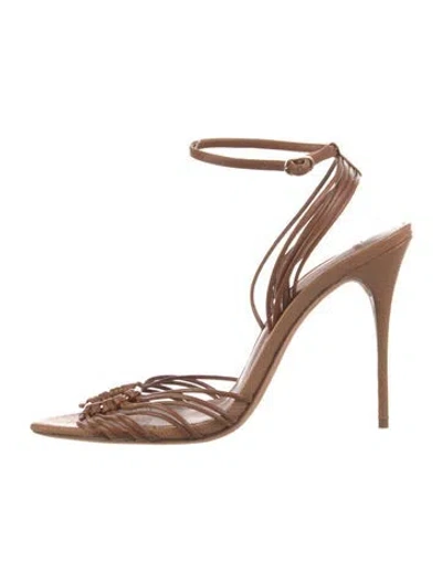 Pre-owned Alexandre Birman Leather Slingback Sandals In Brown