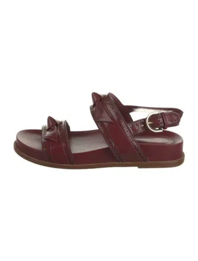 Pre-owned Alexandre Birman Leather Slingback Sandals In Burgundy