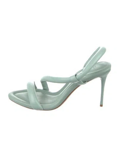 Pre-owned Alexandre Birman Leather Slingback Sandals In Green