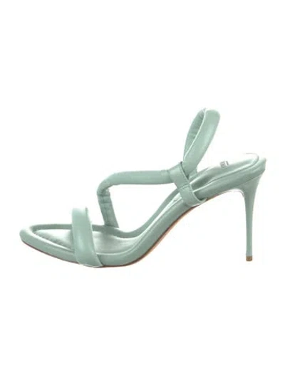 Pre-owned Alexandre Birman Leather Slingback Sandals In Green