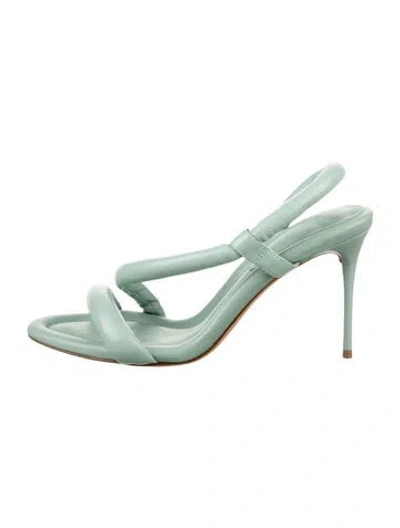 Pre-owned Alexandre Birman Leather Slingback Sandals In Green