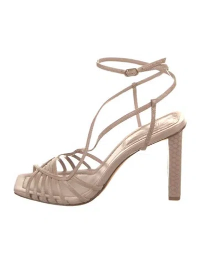 Pre-owned Alexandre Birman Leather Slingback Sandals In Neutral