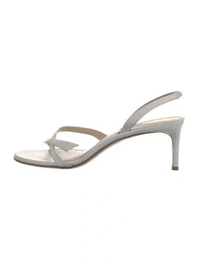 Pre-owned Alexandre Birman Leather Slingback Sandals In White