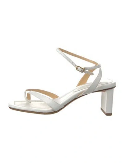 Pre-owned Alexandre Birman Leather Slingback Sandals In White