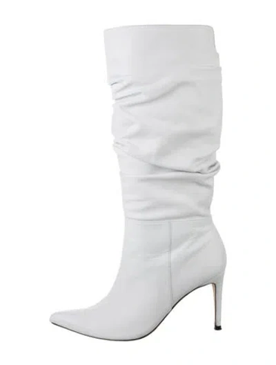 Pre-owned Alexandre Birman Leather Slouch Boots In White