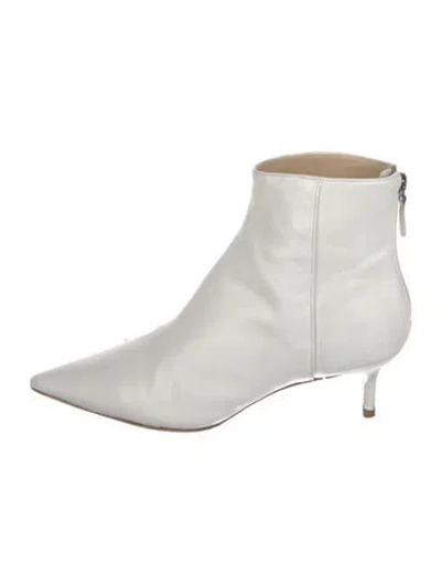 Pre-owned Alexandre Birman Leather Sock Boots In White