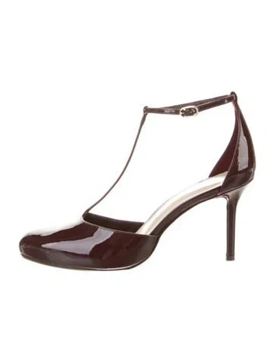 Pre-owned Alexandre Birman Leather T-strap Pumps In Brown