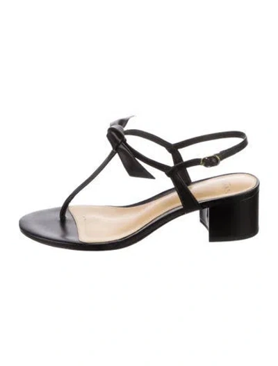 Pre-owned Alexandre Birman Leather T-strap Sandals In Black