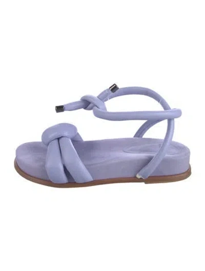 Pre-owned Alexandre Birman Leather T-strap Sandals In Blue