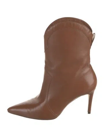 Pre-owned Alexandre Birman Leather Western Boots In Brown