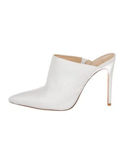 Pre-owned Alexandre Birman Leather Whipstitch Trim Boots In White