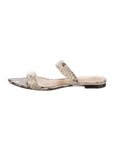 Pre-owned Alexandre Birman Lizard Animal Print Sandals In Grey