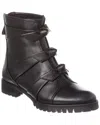 Alexandre Birman Lolita Leather Combat Bootie In Black