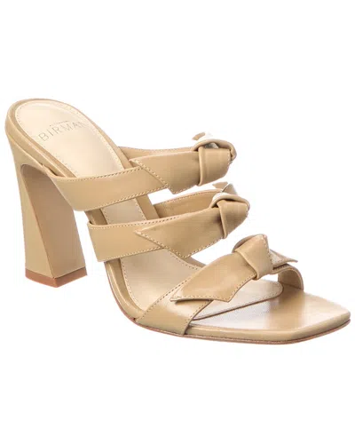 Alexandre Birman Lolita Square 90 Leather Sandal In Neutral