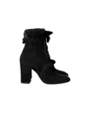 Alexandre Birman Lorraine Bow-tie Ankle Boots In Black Suede In Black