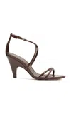 Alexandre Birman Lory 85 Patent Leather Sandals In Brown