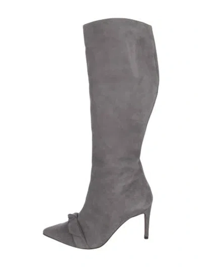 Pre-owned Alexandre Birman Lydia Suede Boots In Gray