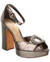 Alexandre Birman Madelina Curve 120 Leather Platform Pump In Silver