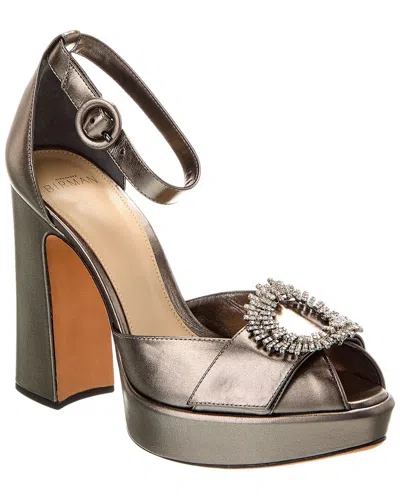 Alexandre Birman Madelina Curve 120 Leather Platform Pump In Silver