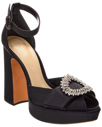 Alexandre Birman Madelina Curve 120 Satin Platform Pump In Black