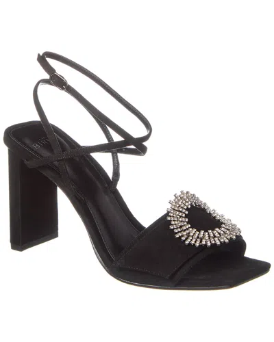 Alexandre Birman Madelina Pillar 85 Suede Sandal In Black