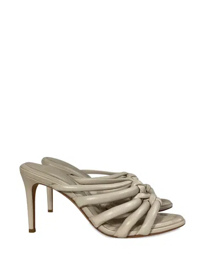 Pre-owned Alexandre Birman Maeva 85 Knotted Heeled Sandals In Neutral
