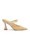Alexandre Birman Maeve Raffia Pumps In Yellow
