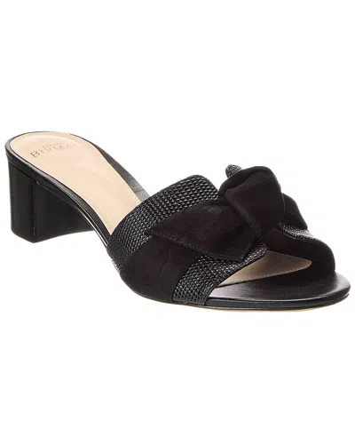 Alexandre Birman Maxi Clarita Block 45 Embossed Leather & Suede Sandal In Black