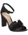 Alexandre Birman Maxi Clarita Block 90 Embossed Leather & Suede Sandal In Black