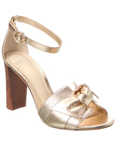 Alexandre Birman Maxi Clarita Block 90 Leather Sandal In Gold