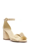Alexandre Birman Maxi Clarita Embroidered Ankle Strap Sandal In Creamy