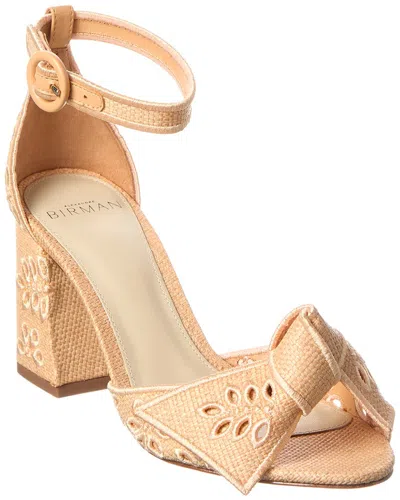 Alexandre Birman Maxi Clarita Embroidery 75 Raffia & Leather Sandal In Orange