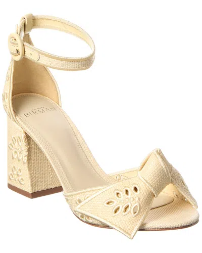 Alexandre Birman Maxi Clarita Embroidery 75 Raffia & Leather Sandal In White