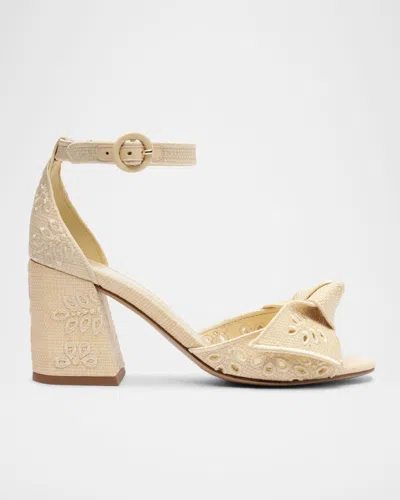 Alexandre Birman Maxi Clarita Embroidery 75 Sandals In Creamy