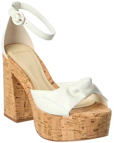 Alexandre Birman Maxi Clarita Flare 120 Leather Sandal In White