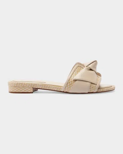 Alexandre Birman Maxi Clarita Leather-raffia Flats In Multi