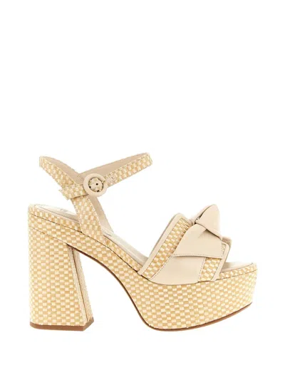 Alexandre Birman Maxi Clarita Sandals Block Heel Open Toe In Gold