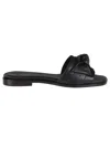 Alexandre Birman Maxi Clarita Leather Knot Flat Sandals In Black