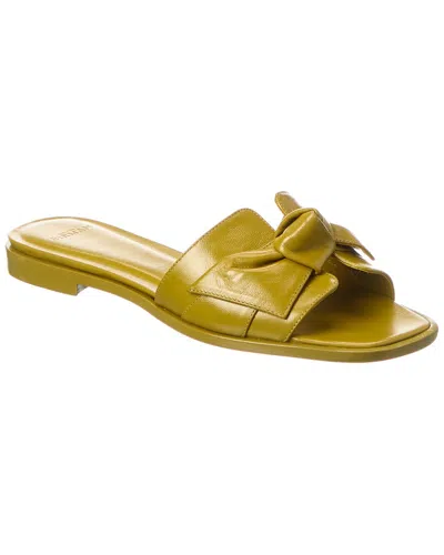 Alexandre Birman Maxi Clarita Square Leather Sandal In Green