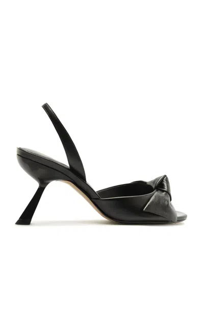 Alexandre Birman Maxi Clarita Twist Leather Sandals In Black