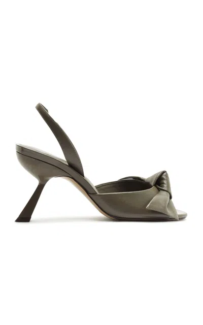 Alexandre Birman Maxi Clarita Twist Leather Sandals In Brown