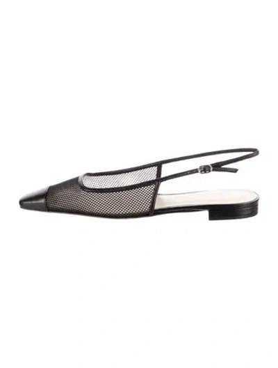 Pre-owned Alexandre Birman Mesh Slingback Flats W/ Tags In Black